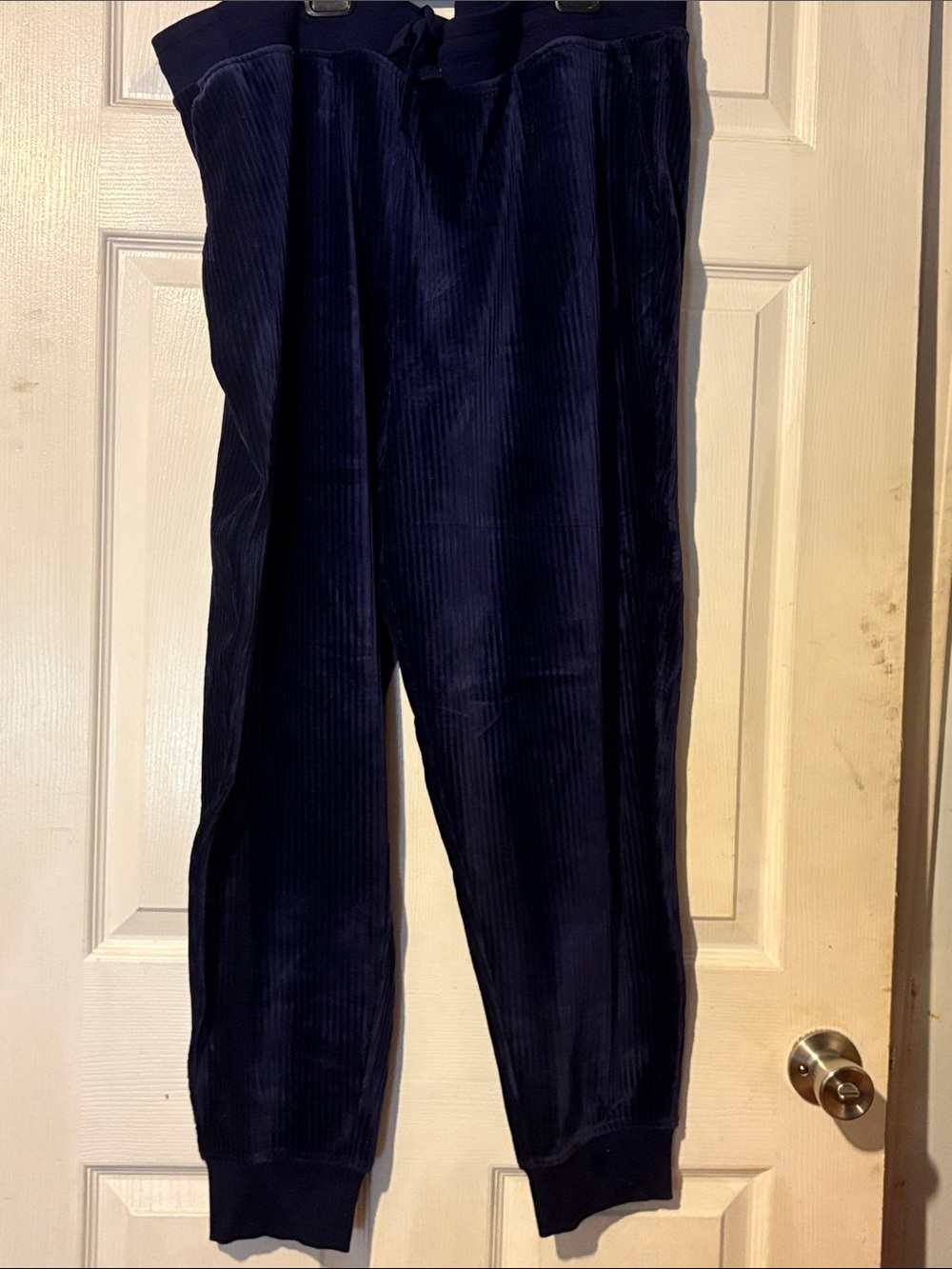 Encore by Idina Menzel Corduroy Knit Jogger Pants - Deep Blue